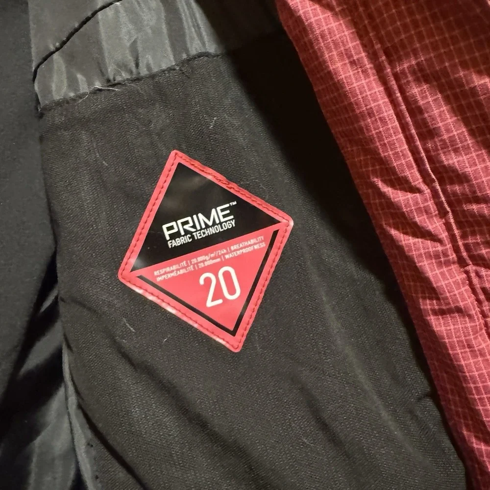 Orage Down Hooded Puffer Jacket Wmns Sm Red Pink &‎ Black Eyelet Zip Gorpcore